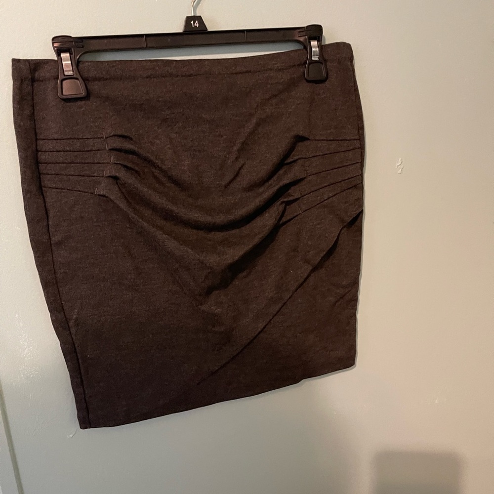 Stretchy pencil skirt, charcoal grey.